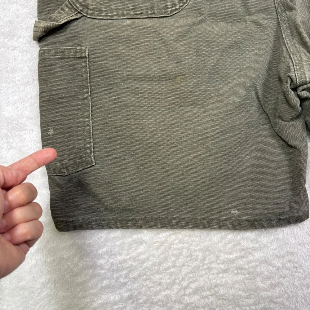 VTG Y2K Carhartt B25 MOS Carpenter Shorts Mens 40 Moss Green Duck Canvas Work